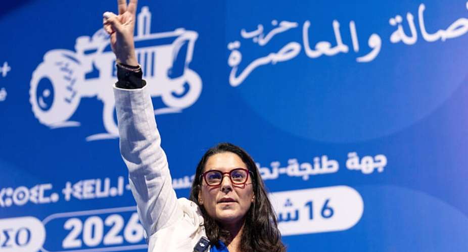 Fatima Ezzahra El Mansouri, the mayor of Marakkesh, attends a rally ahead September 23 parliamentary polls. -  Mosaab Elshamy, AP