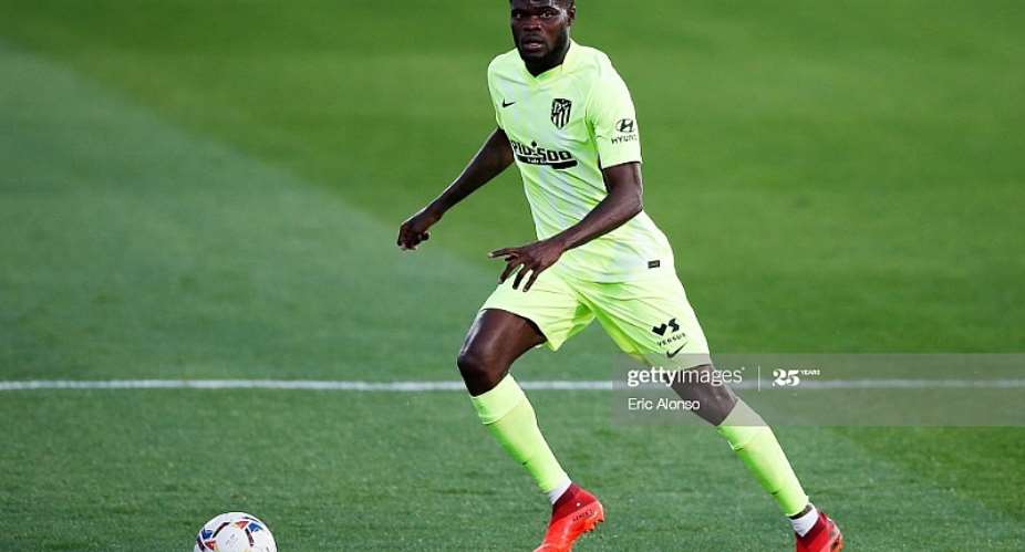 Thomas Partey in action against Huesca today. Photo creditgetty images