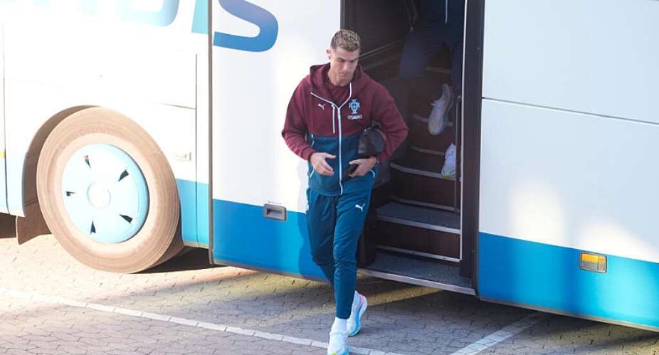 Cristiano Ronaldo was seen at Parken stadium in Copenhagen. -  Liselotte Sabroe, Ritzau Scanpix via AFP