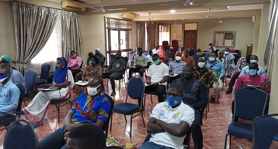 Some of the Youth of the ruling New Patriotic Party and the opposition National Democratic Congress in the Northern Region of Ghana at a meeting with Religious in Tamale on August 26, 2020 during which they pledged to contribute to peaceful co-existence before, during and after Ghana's 2020 elections. Credit: Caritas Ghana