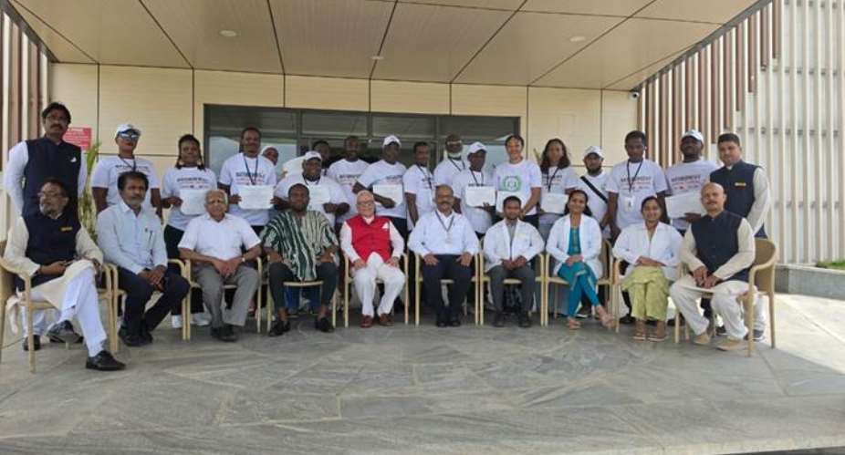 Group photograph of Ghana’s First Naturopaths trained in India