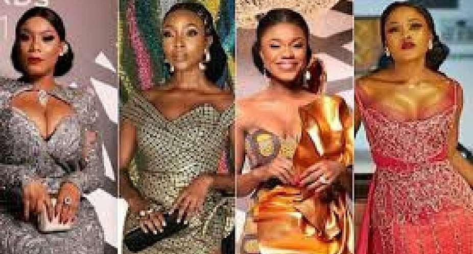 Ghanaian And Nigerian Celebrities Who Lifted Thier Fashion Game At The AMVC And  Glitz Style  Awards