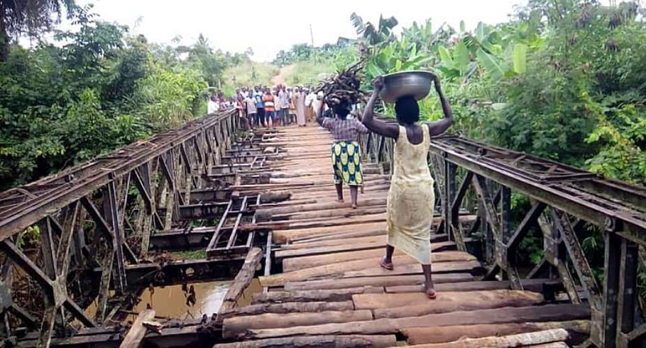Suhum-Photos: Poor road, bridge inform Abisim Dawa residents not to vote