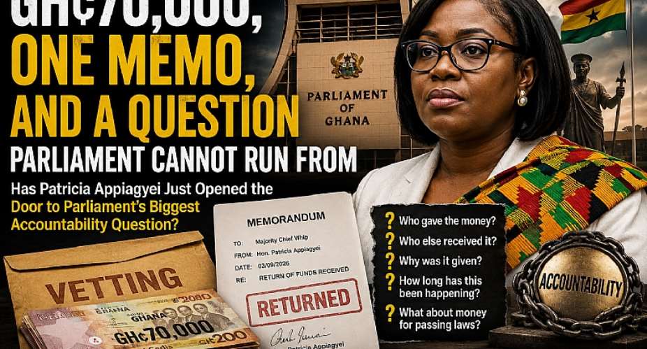 GH¢70,000, one memo, and a returned payment have raised serious questions about transparency in Ghanas Parliament. Who authorised the money? Who else received it? Why was it given? And is this an isolated incident or a window into a bigger institutional problem? Ghanaians deserve answers.