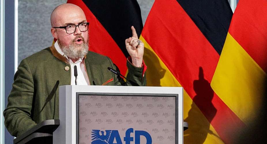 Hans-Thomas Tillschneider, member of the far-right Alternative for Germany (AfD) party and also member of Saxony-Anhalts regional parliament, in Magdeburg, eastern Germany on July 11, 2026. -  Jens Schluter, AFP