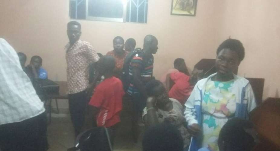 Students Queue At Night To Check School Placement At Kumasi