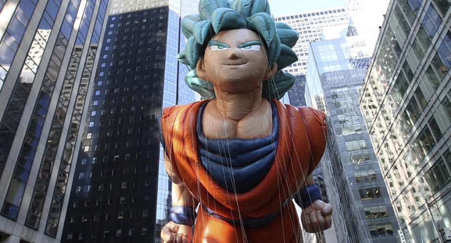 A float depicting Son Goku from the Dragon Ball manga series during the annual Macys Thanksgiving Day Parade in New York in 2018. -  AP - Tina Fineberg
