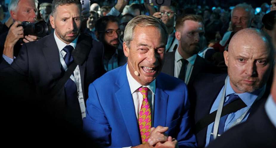 Britains Reform UK party leader Nigel Farage smiles before speaking at the Reform UK party conference, in Birmingham, Britain, September 4, 2026. -  Temilade Adelaja, Reuters