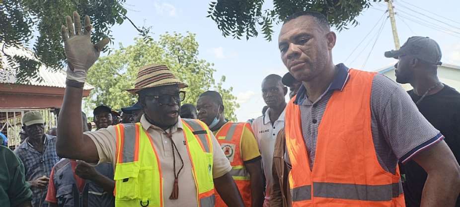 Regional Minister, DCE lead community members in sanitation exercise in Kandiga