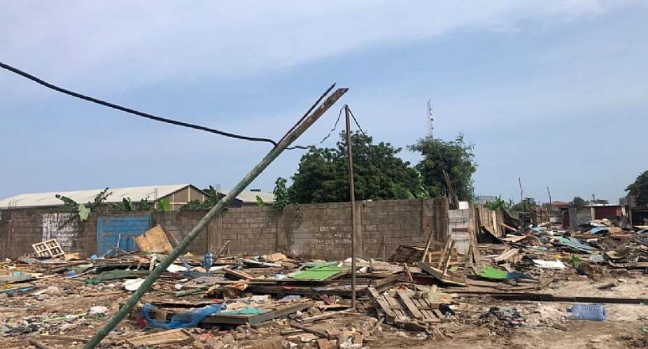Illegal structures sited along Tema Motorway demolished