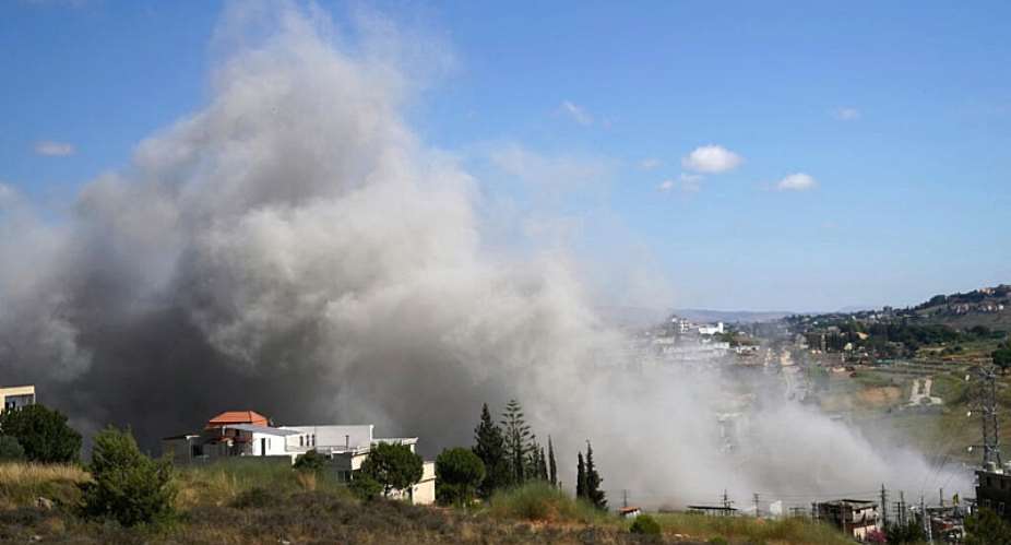 Smoke rises from the site of an Israeli airstrike that targeted the southern Lebanese village of Kfar Roummane on June 13, 2026. -  Abbas Fakih, AFP