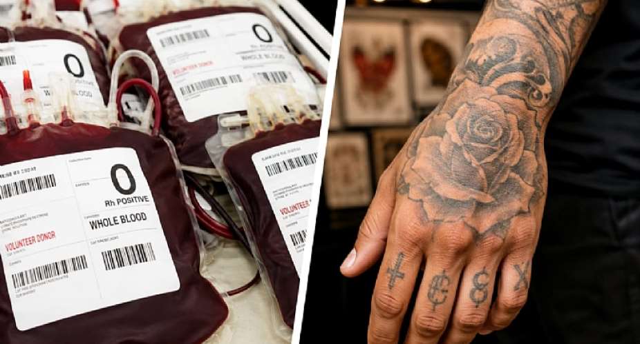Tattooed persons eligible to donate blood after six-month waitperiod