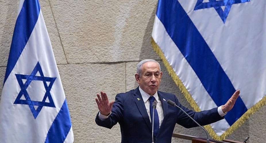 Israels Prime Minister Benjamin Netanyahu addresses lawmakers in the Knesset, Israels parliament, in Jerusalem on November 10, 2025. -  Ohad Zwigenberg, AP