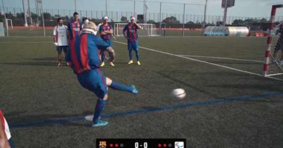 Rio Paralympics 2016: Messi joins Spanish Paralympic blind team for kickabout