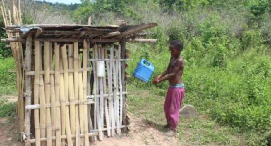 Residents of Fulanikorpe introduce children's toilet