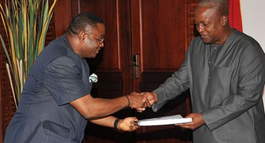 President Mahama receives copy of the GYEEDA report which has now been released