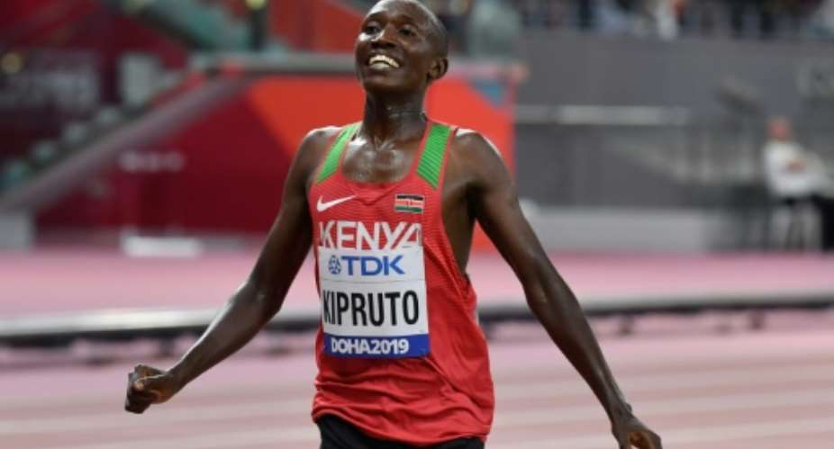 10km specialist Rhonex Kipruto, pictured in 2019, has been banned for six years for doping.  By ANDREJ ISAKOVIC (AFP)
