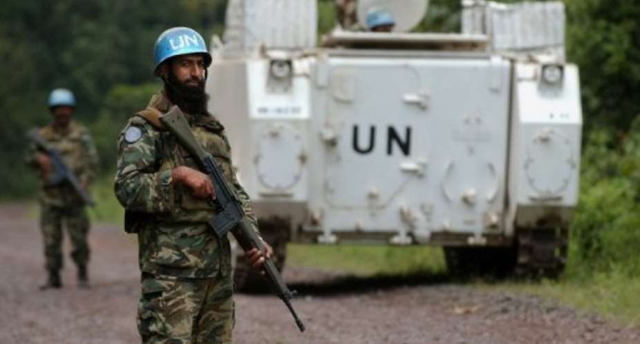 MONUC soldiers of the Pakistan Brigade patrol in the Kahuzi-Biega National Park in 2005.  By Lionel Healing (AFP/File)