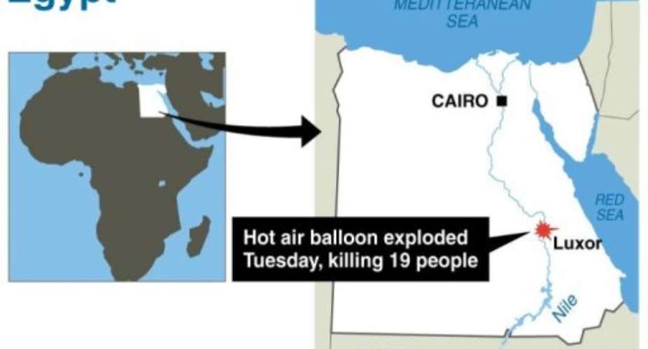 Graphic map showing Luxor in Egypt.  By  (AFP graphic)