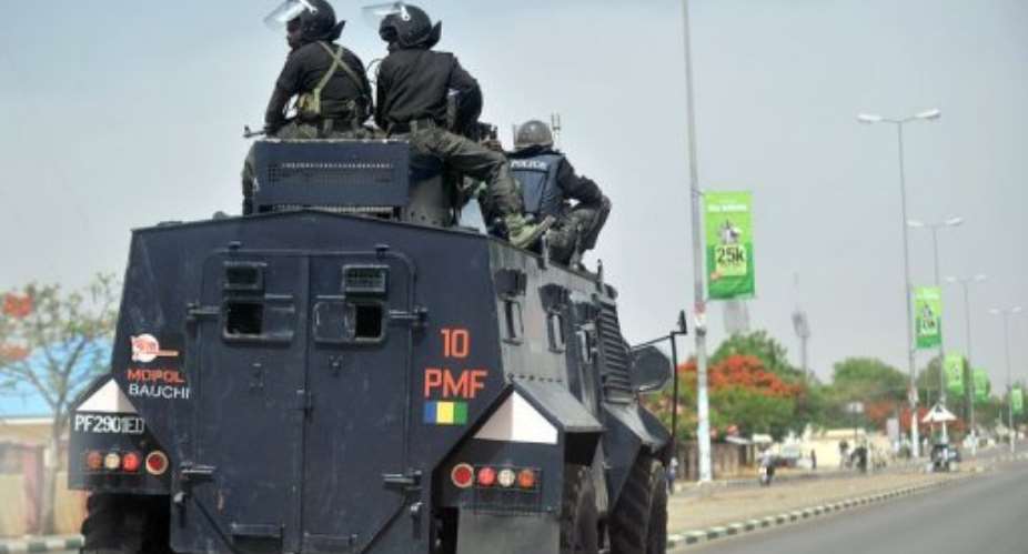 Nigerian police enforce a curfew in the capital of Bauchi state.  By Tony Karumba (AFP/File)