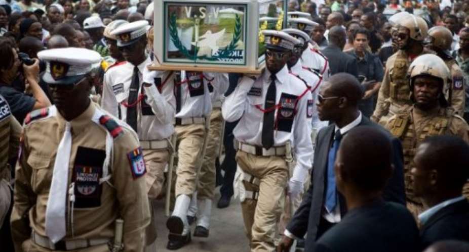 The funeral of Democratic Republic of Congo rights activist Floribert Chebeya in 2010.  By Gwenn Dubourthoumieu (AFP/File)