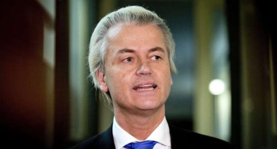 Dutch nationalist Party for Freedom PVV leader Geert Wilders, seen in The Hague on March 22, 2014.  By Valerie Kuypers AFP