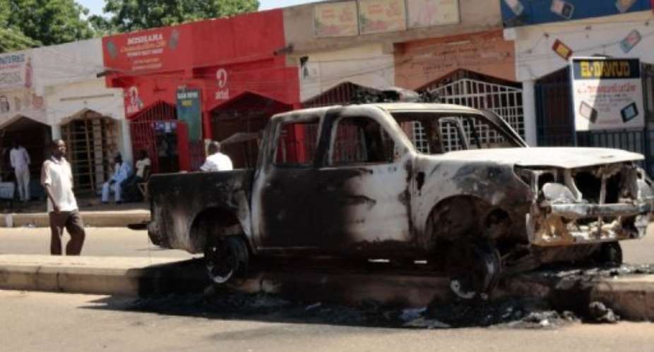 Heavy violence broke out in Damaturu last week.  By Aminu Abubakar AFP