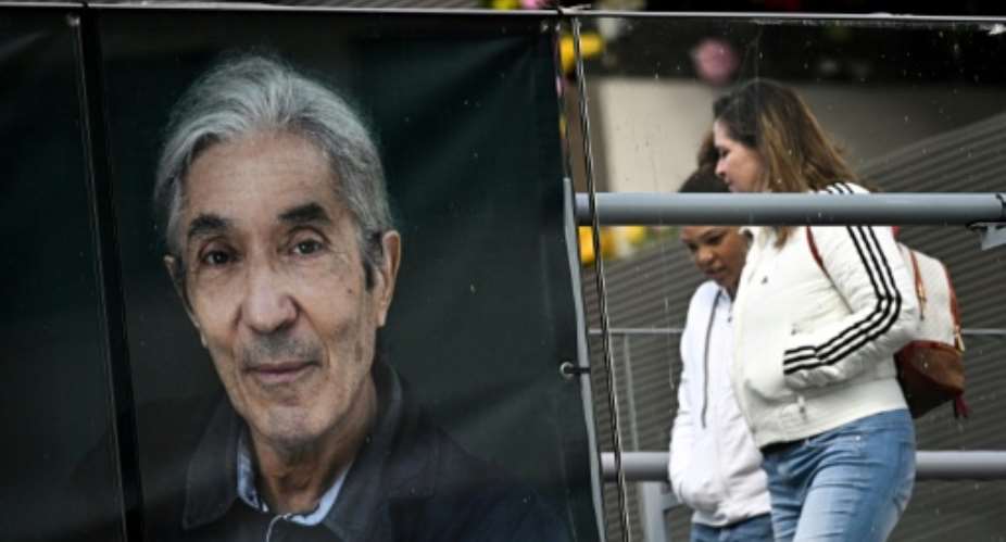 A banner in support of detained Franco-Algerian writer Boualem Sansal, is displayed on a bridge in Beziers, southern France.  By GABRIEL BOUYS (AFP/File)