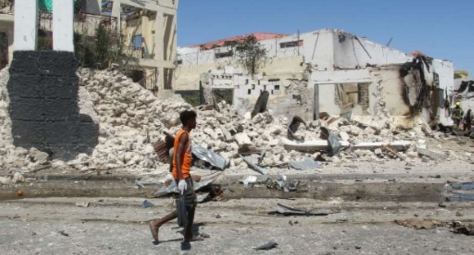 A car bomb explosion in Mogadishu on January 12, 2022 killed several people while wounding others.  By - AFP