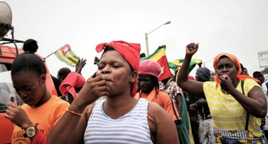 A coalition of 14 opposition parties has organised near weekly protests in Togo since August.  By Matteo FRASCHINI KOFFI AFPFile