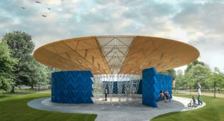 A computer-generated image released by the Serpentine Gallery on February 21, 2017 shows the exterior design for the Serpentine Pavilion 2017 by Burkinabe architect Diebedo Francis Kere.  By  SERPENTINE GALLERYAFP