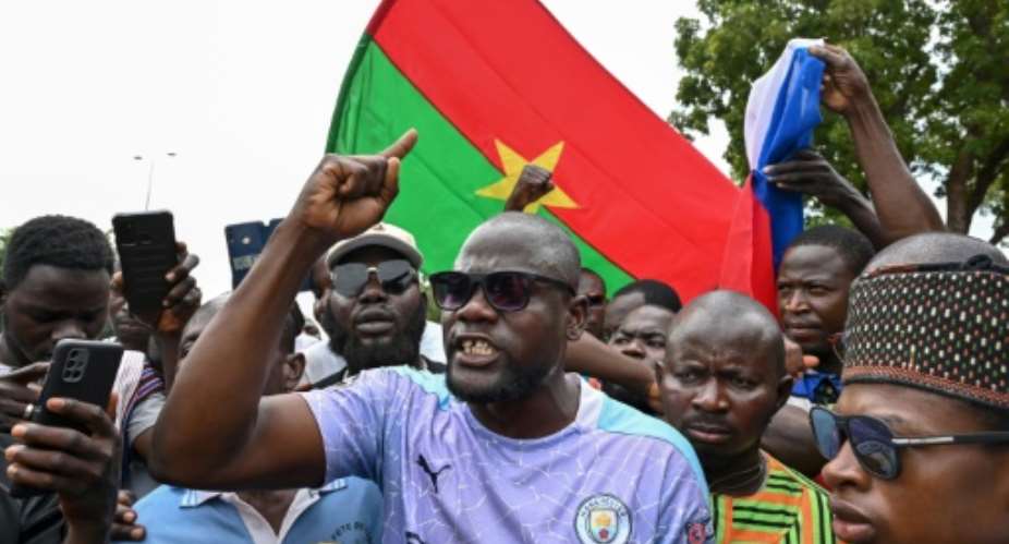 A crowd of several hundred people gathered to show their support for Traore.  By Issouf SANOGO AFP