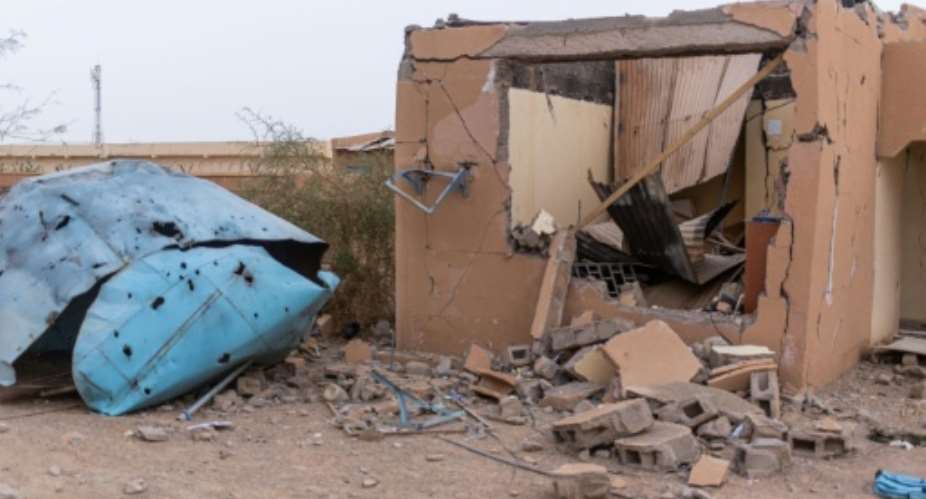 A damaged school is seen in Kidal, in May 2026.  By - (AFP/File)