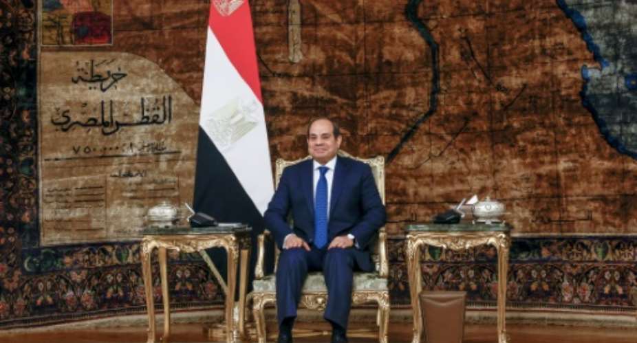A file picture of Egypt's President Abdel Fattah al-Sisi who won the last election with 89.6 percent of the vote, against three unknowns.  By EVELYN HOCKSTEIN POOLAFPFile