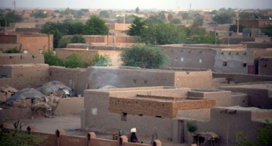 A Franco-Swiss woman was kidnapped December 24, 2016 in the city of Gao, Mali, a general view of which is seen in 2013.  By JOHN MACDOUGALL AFPFile