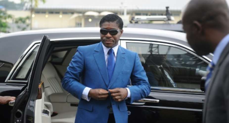 A French court has agreed to adjourn the corruption trial of playboy Teodorin Obiang, pictured in 2013, whose father is Equatorial Guinea's president.  By JEROME LEROY AFPFile