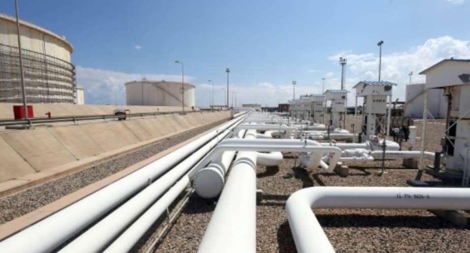 A general view shows the Zawiya oil installation on August 22, 2013 in Zawiya, Libya.  By MAHMUD TURKIA AFP