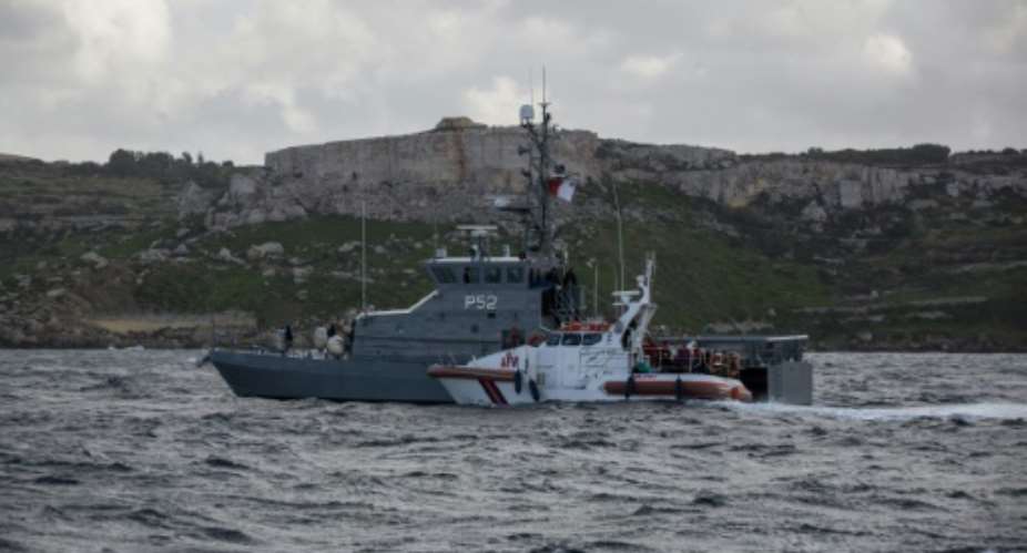 A Maltese naval vessel off the coast of the island earlier this year.  By FEDERICO SCOPPA AFPFile