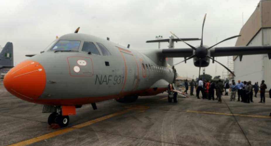 A Nigerian Airforce ATR 42-500 Maritime Patrol Aircraft pictured at the airforce base in Lagos on August 19, 2014.  By PIUS UTOMI EKPEI AFPFile