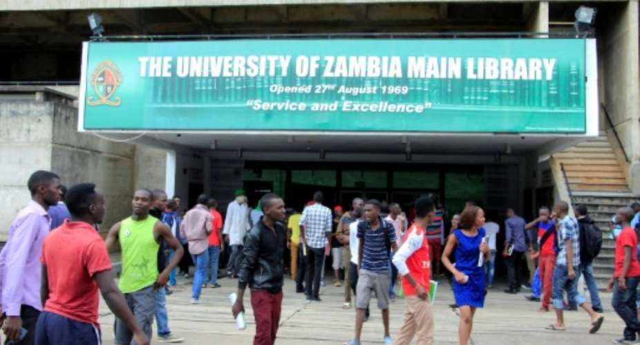 A notice stuck in front of the University of Zambia library reportedly urged female students to dress 'modestly' while inside.  By Dawood Salim AFPFile