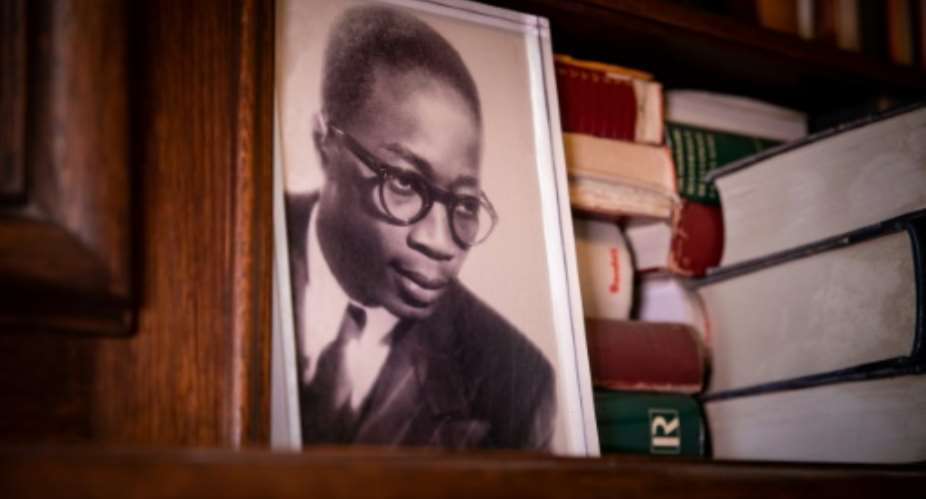 A photograph of Leopold Sedar Senghor in his house in Verson, western France.  By Lou BENOIST AFP