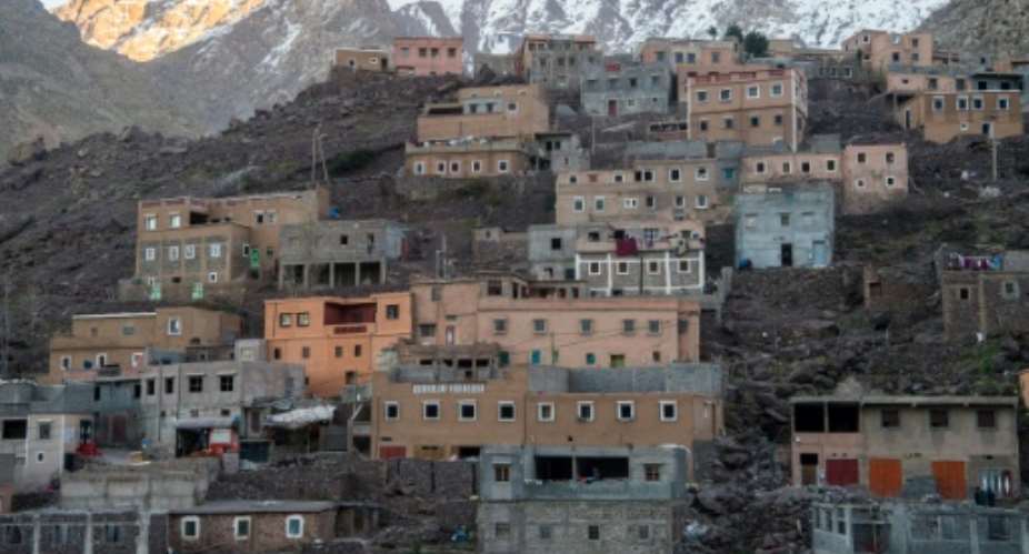 A picture taken on December 18, 2018 shows the tourist village of Imlil in Moroccos High Atlas range.  By FADEL SENNA (AFP)