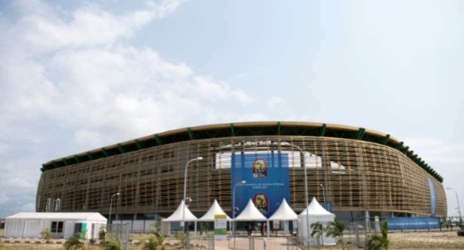A picture taken on January 13, 2017 in Port-Gentil shows a general view of the Port-Gentil's stadium ahead of the 2017 Africa Cup of Nations football tournament in Gabon.  By Justin TALLIS AFPFile