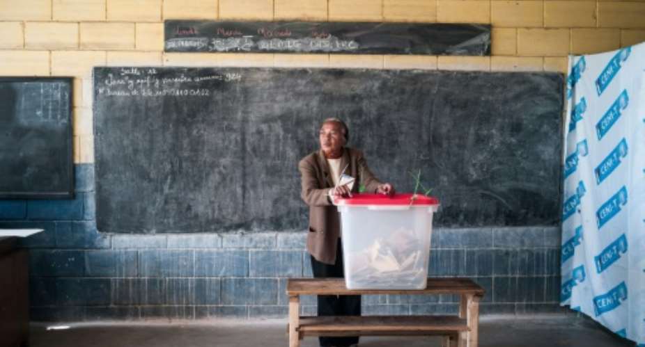 A poll worker is seen during Madagascar's municipal elections in July 2015, three years before 46 candidates seek to contest the country's presidency.  By RIJASOLO AFPFile