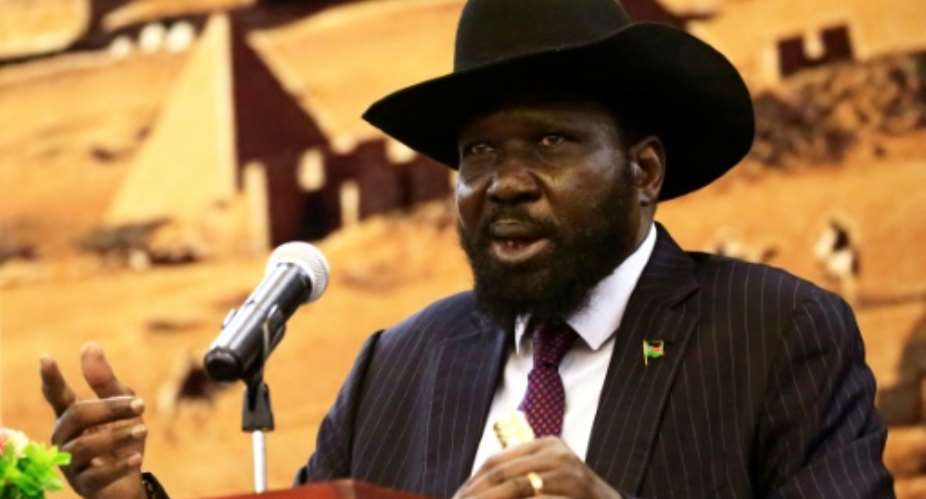 A post-independence power struggle between President Salva Kiir, pictured here in November 2017, and his former deputy Riek Machar led to all out civil war in South Sudan in 2013.  By ASHRAF SHAZLY AFPFile