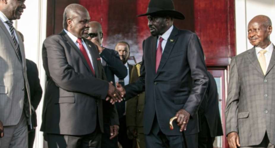 A power struggle between President Salva Kiir and Riek Machar, his former deputy, threw South Sudan into war in 2013.  By Michael O'HAGAN AFP