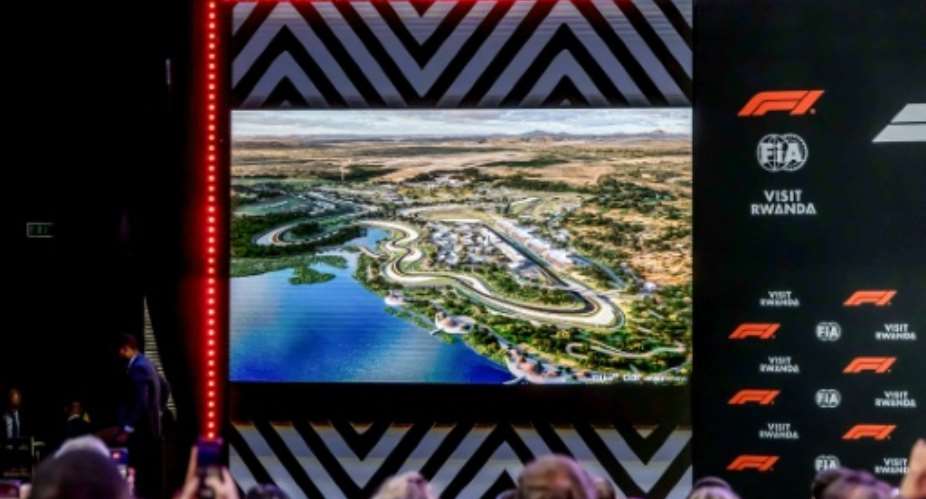 A presentation in Kigali of the proposed F1 circuit in Rwanda.  By Jean Baptiste Nkurunziza (AFP)