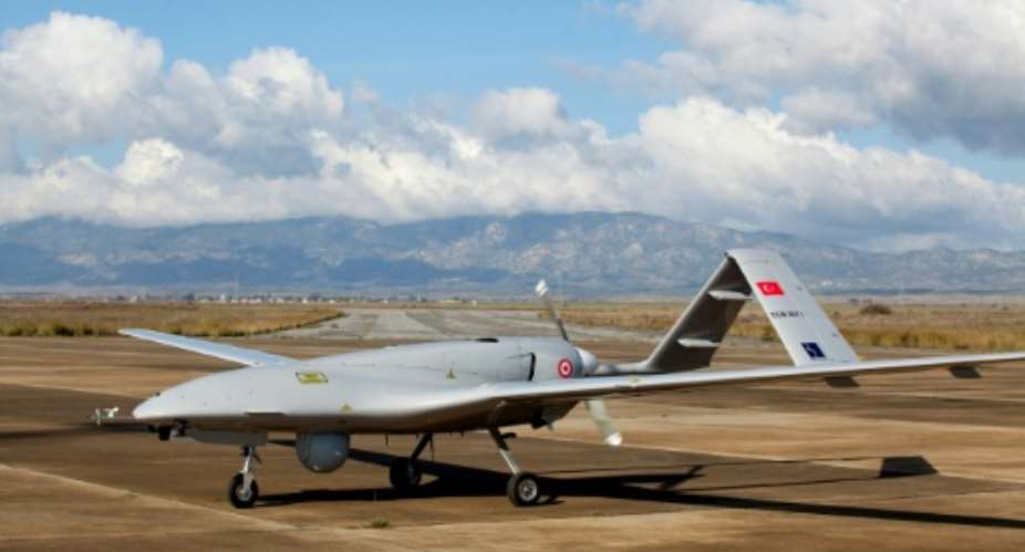 A Turkish Bayraktar TB2 drone, which Ethiopia is known to have bought to help battle insurgents.  By Birol BEBEK (AFP/File)