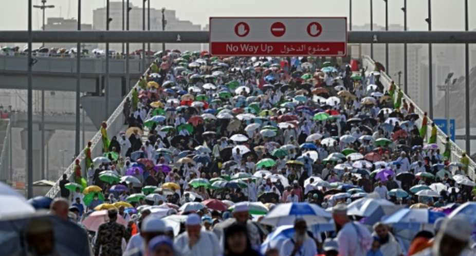 A two-degree rise in temperatures could make the Muslim hajj pilgrimage to the holy city of Mecca difficult.  By Sajjad HUSSAIN (AFP)