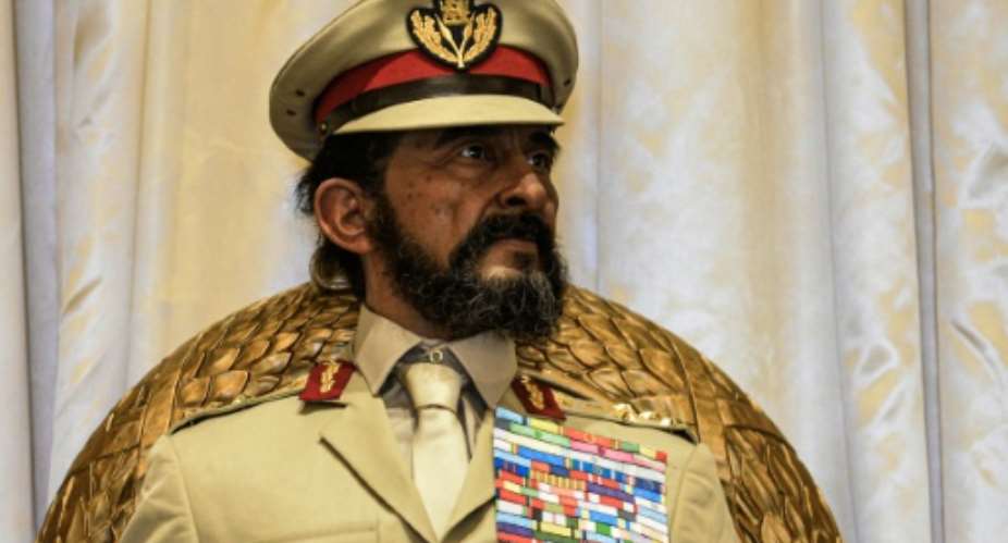 A waxwork of former emperor Haile Selassie in his palace compound.  By Michael TEWELDE AFP
